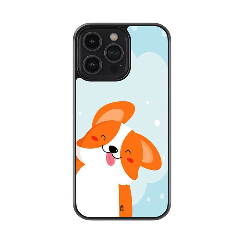 Charming Lick Puppy Glass Case