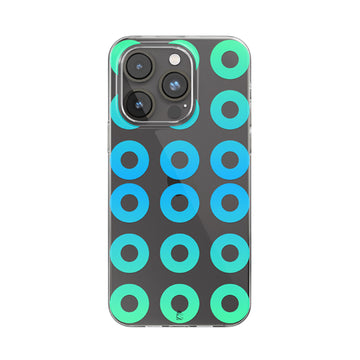 Blue Green Loops Clear Silicone Case