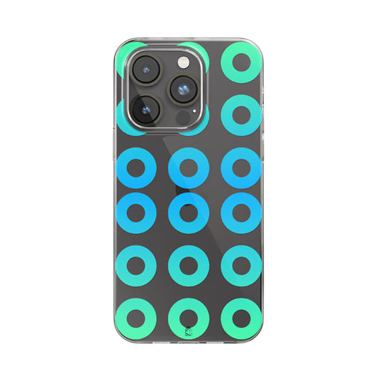 Blue Green Loops Clear Silicone Case