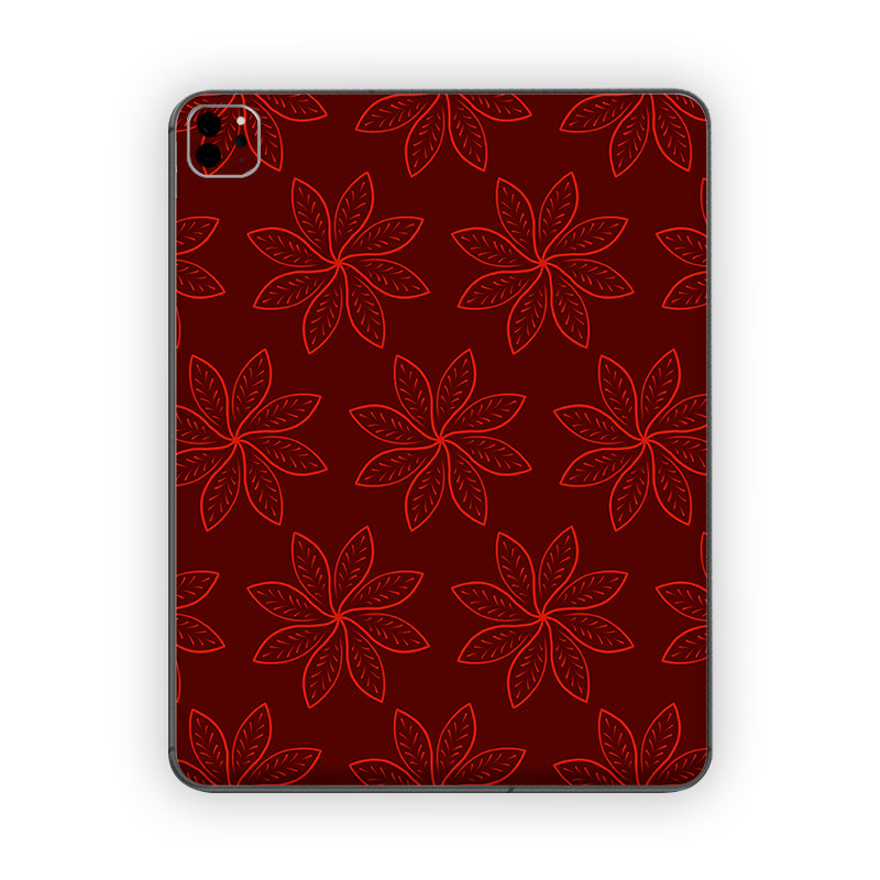 Red Floral Ipad Skin