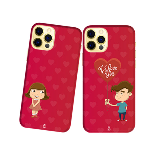 Shy Feel Slim Hard Couple Phone Case