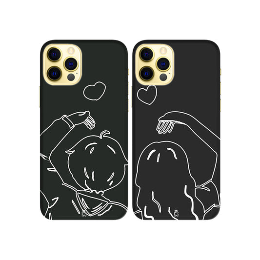 Chalk Art Couple Slim Hard Couple Phone Case