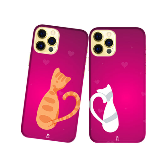 Cat Lovers Slim Hard Couple Phone Case