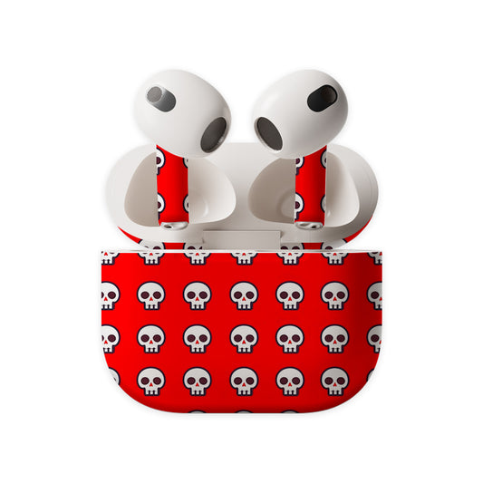 Red Skulls Earbuds Skin