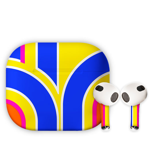 Yellow and Blue Highlights Earbuds Skin