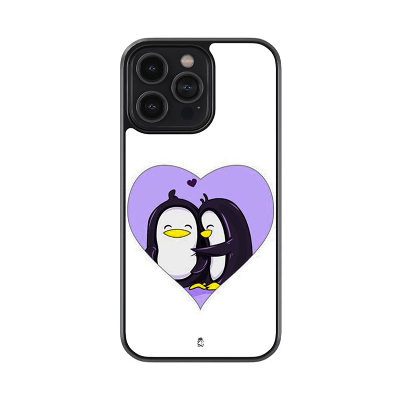 Cute Couple Glossy Metal Case