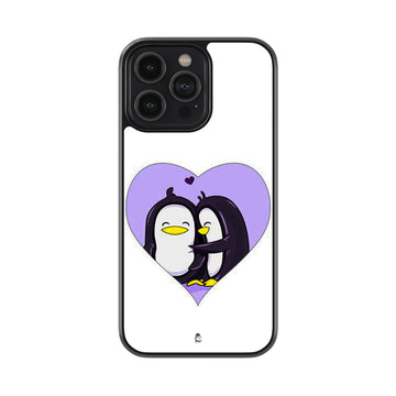 Cute Couple Glossy Metal Case