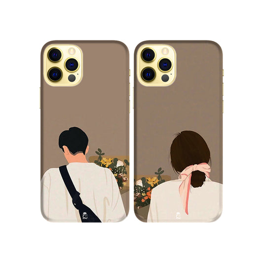 Lost Distance Relationship Slim Hard Couple Phone Case