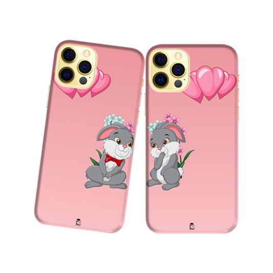 Bunny Pair Slim Hard Couple Phone Case