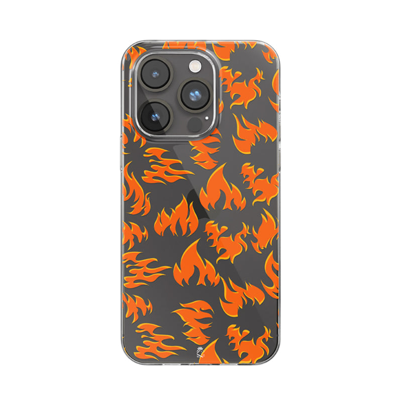 Fire Flames Clear Silicone Case