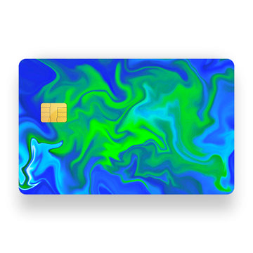 Blue Fluid Pattern Debit Card Skin