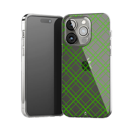 Linear Green stripes Clear Silicone Case