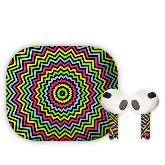 Colourful Radial Earbuds Skin
