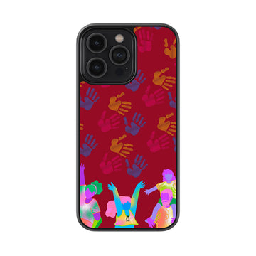 Colourful Handprints Glossy Metal Case