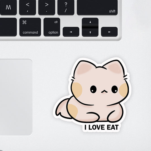 I Love Eat Laptop Sticker