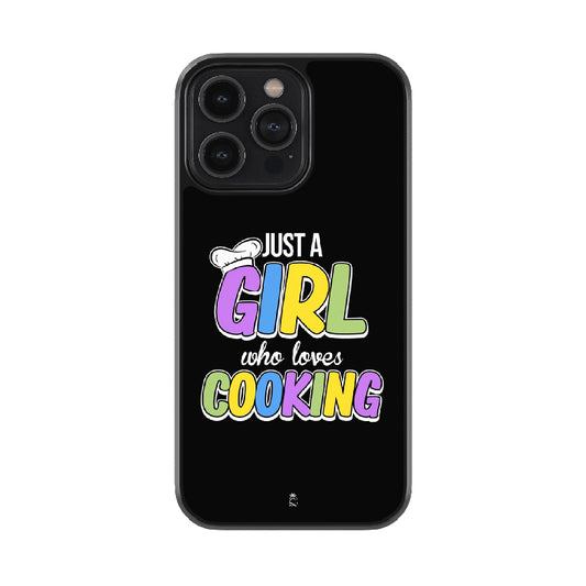 Just a Girl Who Loves Cooking Glossy Metal Case