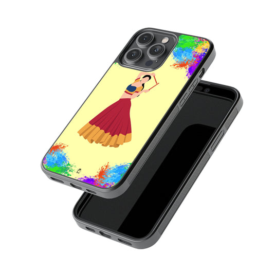 Girl Dance Holi Celebration Glossy Metal Case