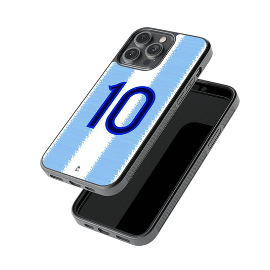 Jersey Number 10 with Blue Glossy Metal Case