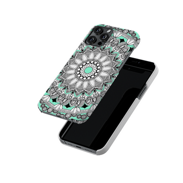 White Green Mandala Slim Hard Case