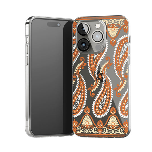 Orange Mehandi Clear Silicone Case