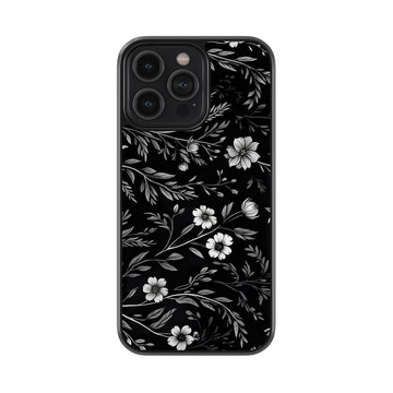 Black Floral Garden Glossy Metal Case