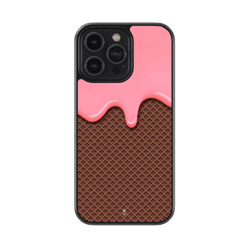 Waffle Cream Glossy Metal Case