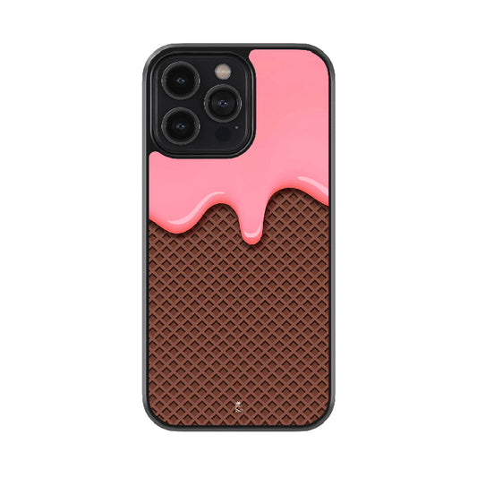 Waffle Cream Glossy Metal Case