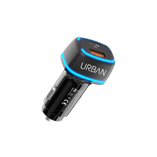 Urban Run 38 Fast Car Charger , 38W, PD Type C & QC 3.0 USB Dual Charging