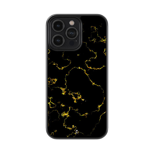 Black and Gold Marble Glossy Metal Case