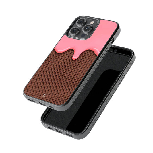 Waffle Cream Glossy Metal Case