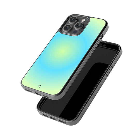 Pale Blue Green Gradient Glossy Metal Case