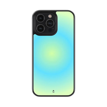 Pale Blue Green Gradient Glossy Metal Case