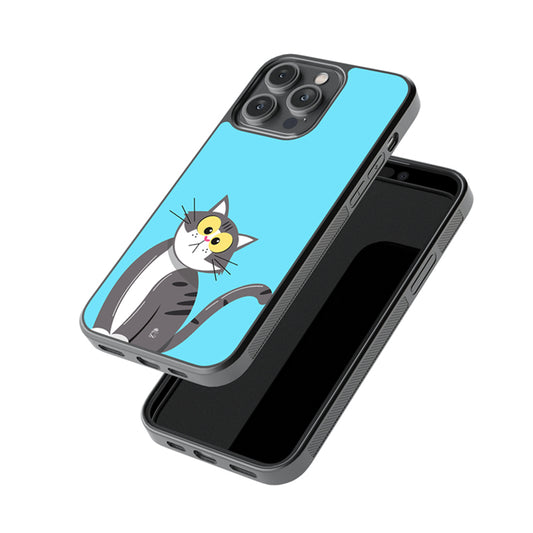 Cute Innocent Cat Glossy Metal Case
