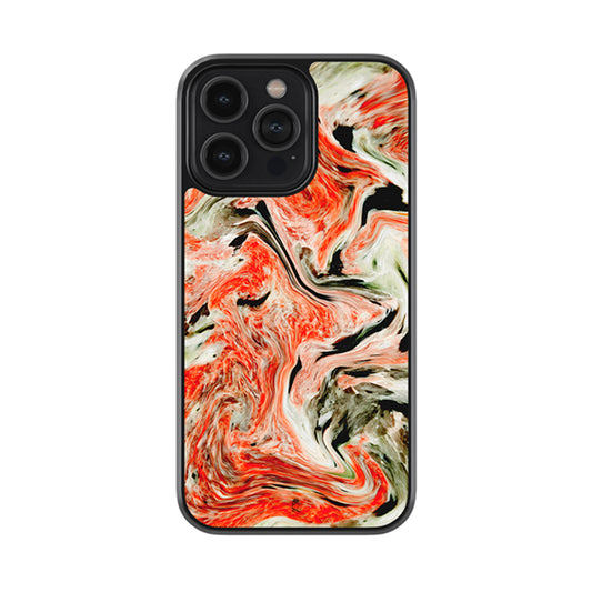 Orange Fluid Marble Glossy Metal Case