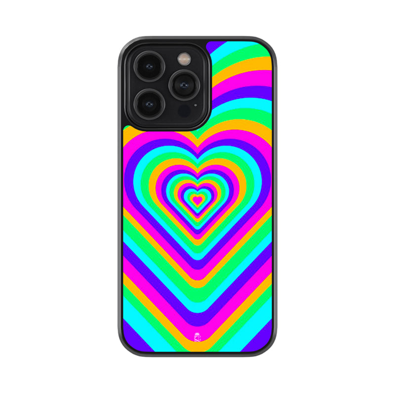 Rainbow Hearts Glass Case