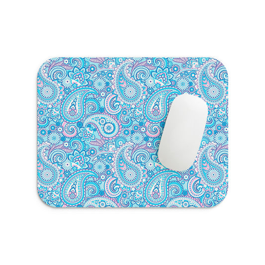 Blue Mehandi Pattern Mouse Pad