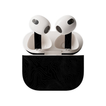 Black Topography Earbuds Skin