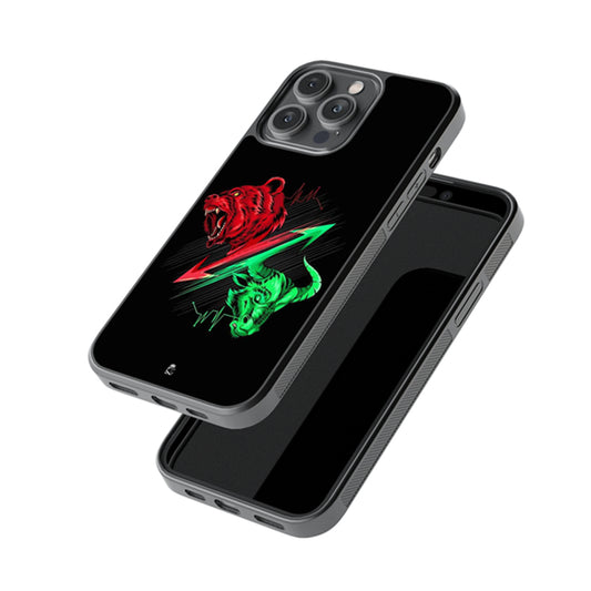 War Between Bear And Bull Glossy Metal Case