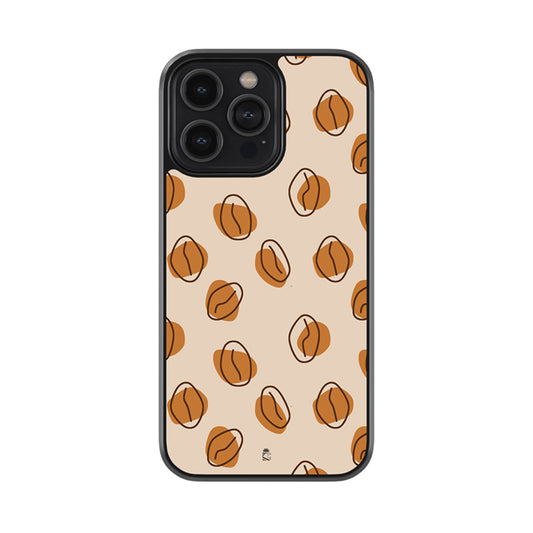 Coffee Bean Doodle Glossy Metal Case