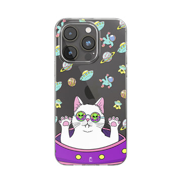 Trippy cat Clear Silicone Case