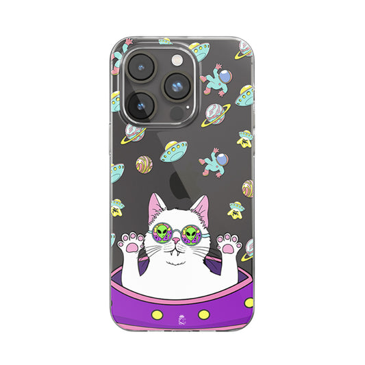 Trippy cat Clear Silicone Case