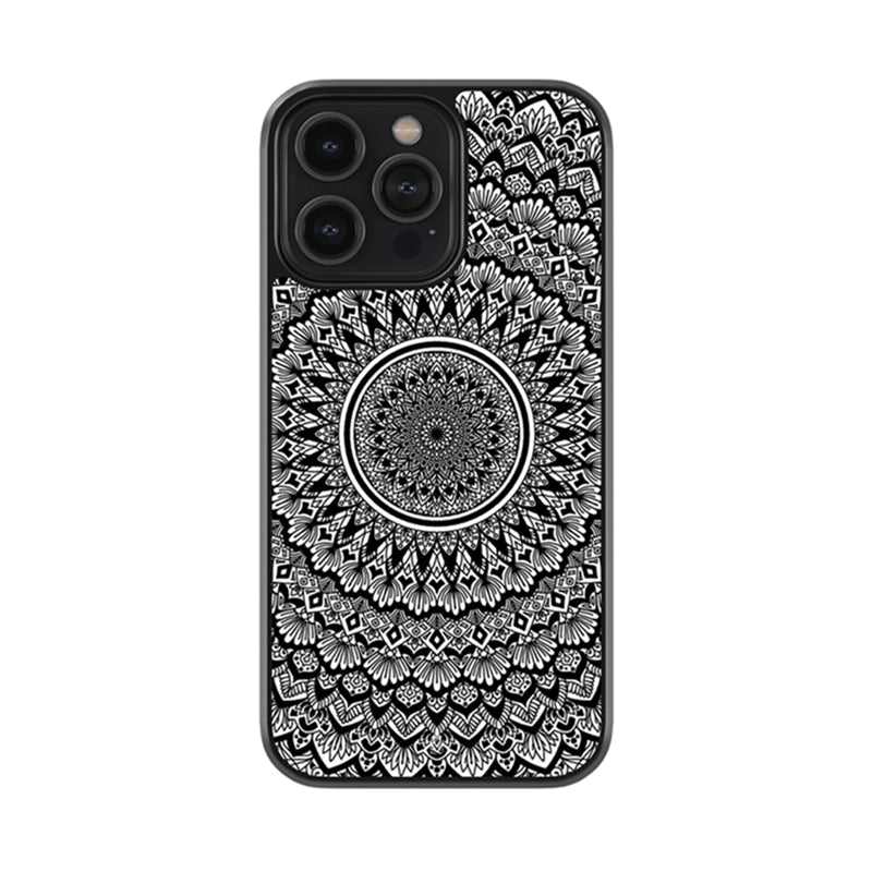 Black and White Mandala Glossy Metal Case