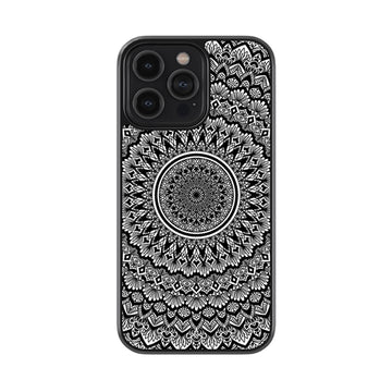 Black and White Mandala Glossy Metal Case