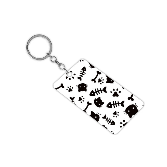 Cat and Fishes Keychain