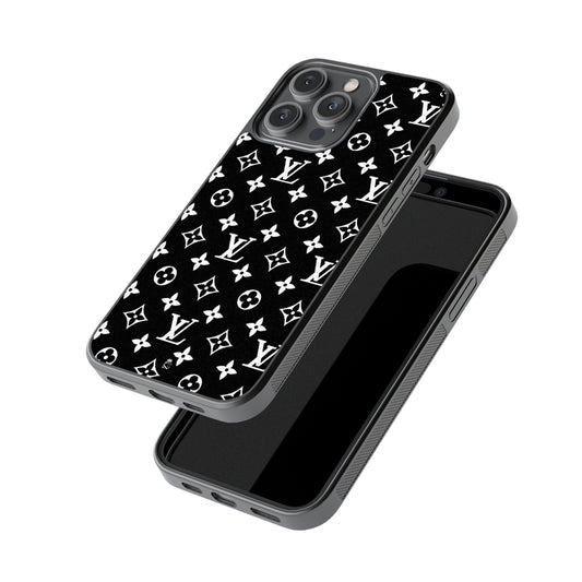 Black Louis Vuitton Pattern Glossy Metal Case