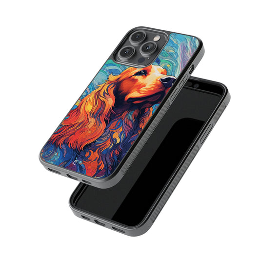 Art Of Golden Retriever Glossy Metal Case