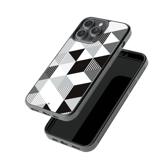 Black and White Angles Glossy Metal Case