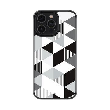 Black and White Angles Glossy Metal Case