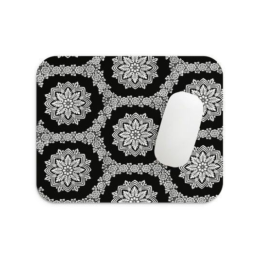 Black Mandala Mouse Pad