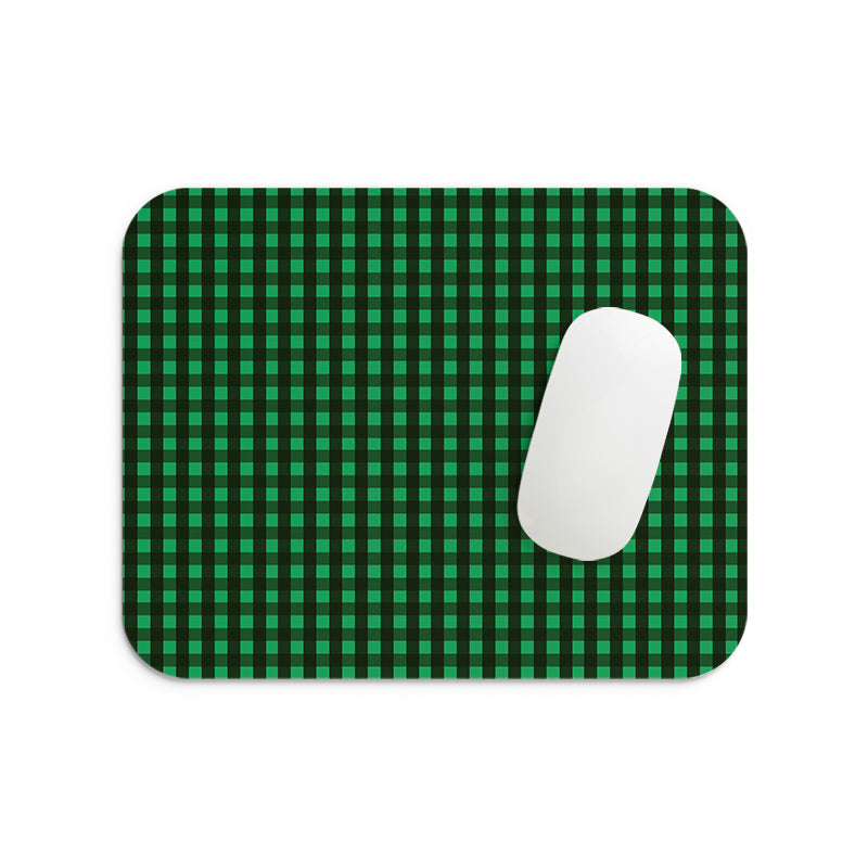 Green Checkers Mouse Pad